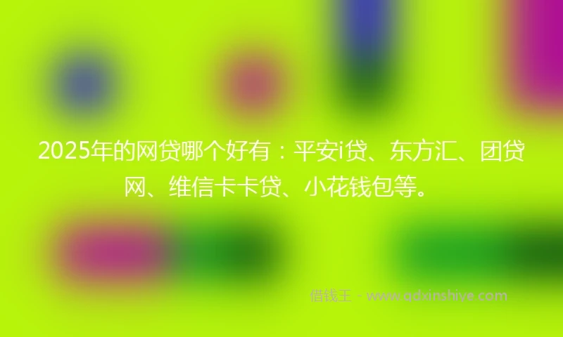 2025年的网贷哪个好有：平安i贷、东方汇、团贷网、维信卡卡贷、小花钱包等。