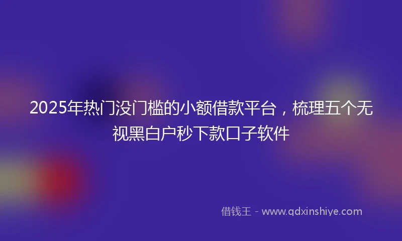 2025年热门没门槛的小额借款平台，梳理五个无视黑白户秒下款口子软件