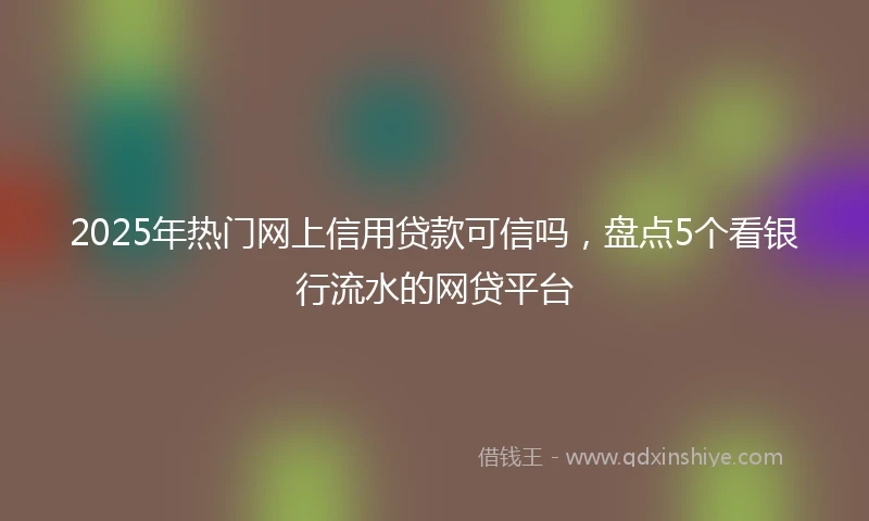 2025年热门网上信用贷款可信吗，盘点5个看银行流水的网贷平台
