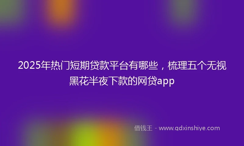 2025年热门短期贷款平台有哪些，梳理五个无视黑花半夜下款的网贷app
