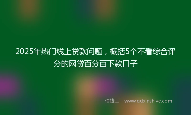 2025年热门线上贷款问题，概括5个不看综合评分的网贷百分百下款口子