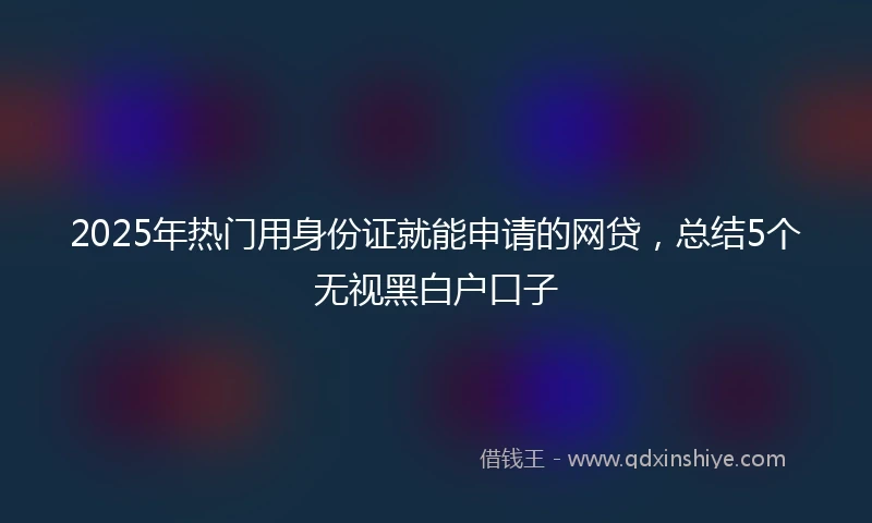 2025年热门用身份证就能申请的网贷，总结5个无视黑白户口子