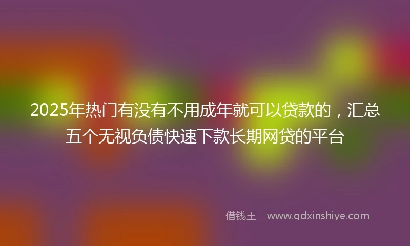 2025年热门有没有不用成年就可以贷款的，汇总五个无视负债快速下款长期网贷的平台