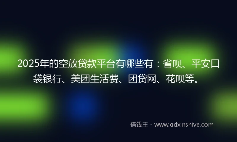 2025年的空放贷款平台有哪些有：省呗、平安口袋银行、美团生活费、团贷网、花呗等。
