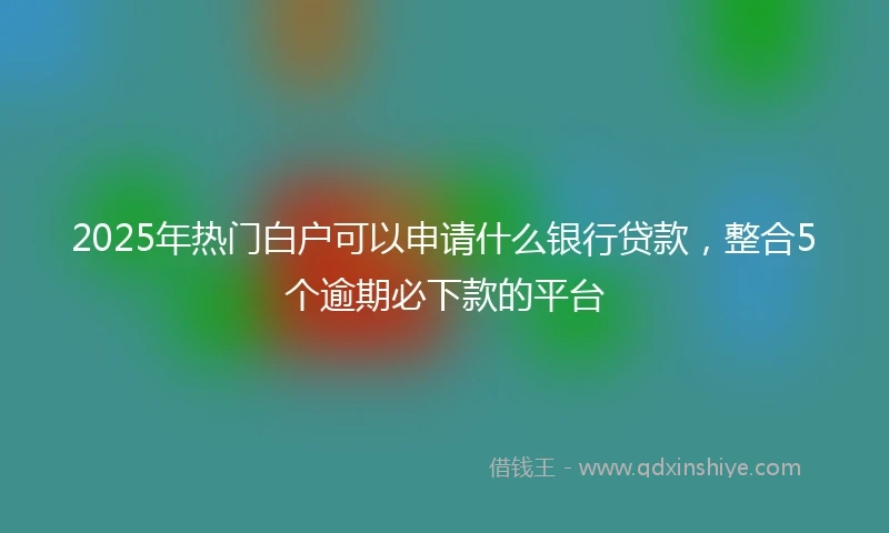 2025年热门白户可以申请什么银行贷款，整合5个逾期必下款的平台
