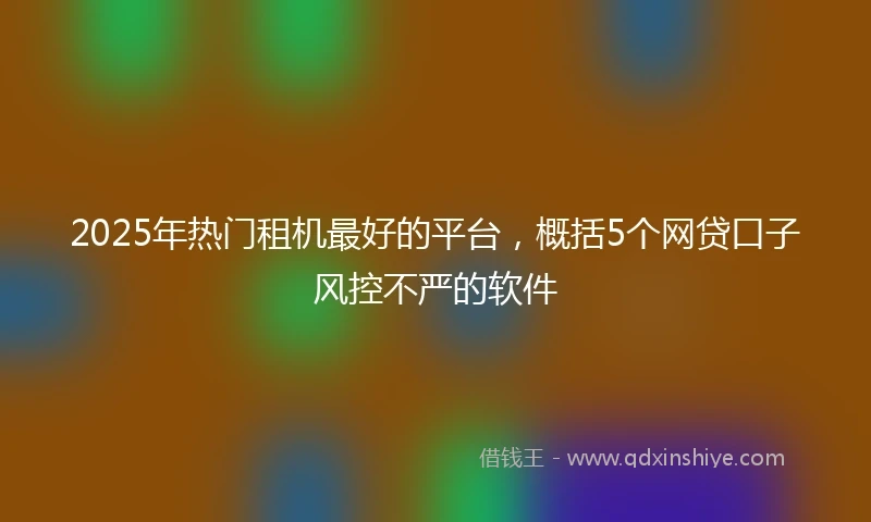 2025年热门租机最好的平台，概括5个网贷口子风控不严的软件