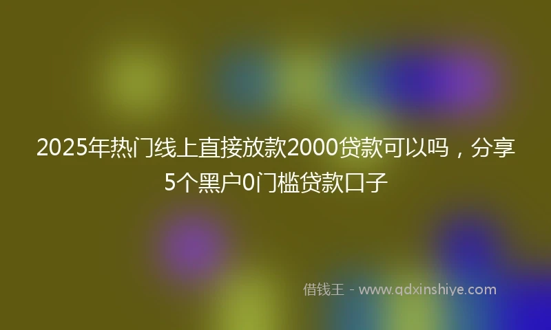 2025年热门线上直接放款2000贷款可以吗，分享5个黑户0门槛贷款口子
