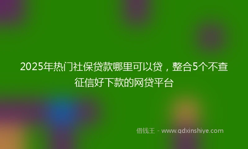 2025年热门社保贷款哪里可以贷，整合5个不查征信好下款的网贷平台