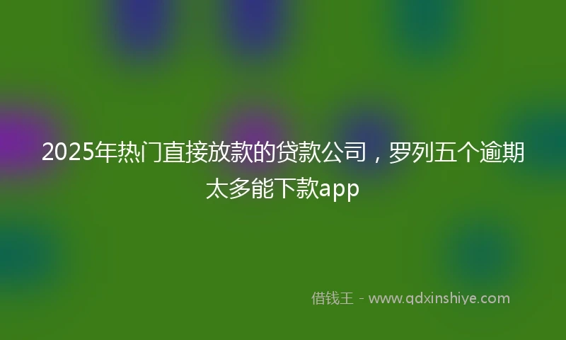 2025年热门直接放款的贷款公司，罗列五个逾期太多能下款app