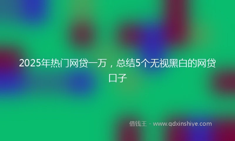 2025年热门网贷一万，总结5个无视黑白的网贷口子