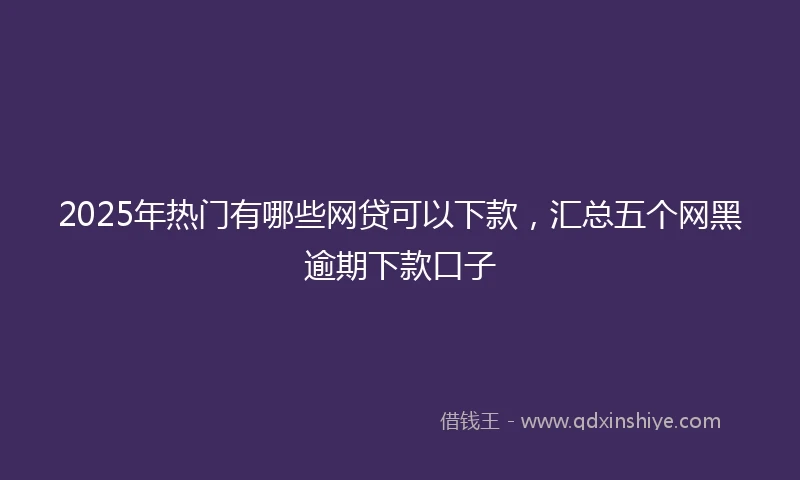 2025年热门有哪些网贷可以下款，汇总五个网黑逾期下款口子