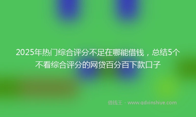 2025年热门综合评分不足在哪能借钱，总结5个不看综合评分的网贷百分百下款口子