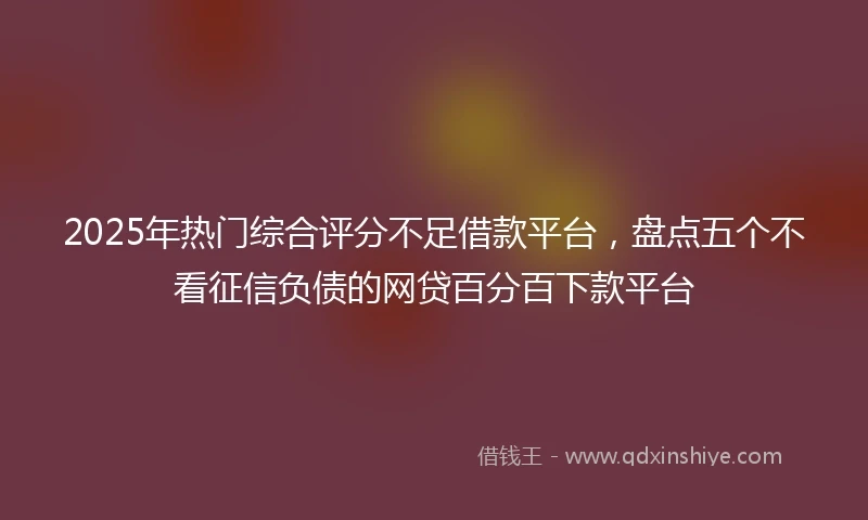 2025年热门综合评分不足借款平台，盘点五个不看征信负债的网贷百分百下款平台