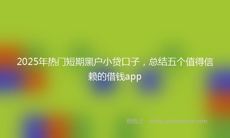 2025年热门短期黑户小贷口子，总结五个值得信赖的借钱app