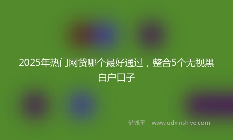 2025年热门网贷哪个最好通过，整合5个无视黑白户口子