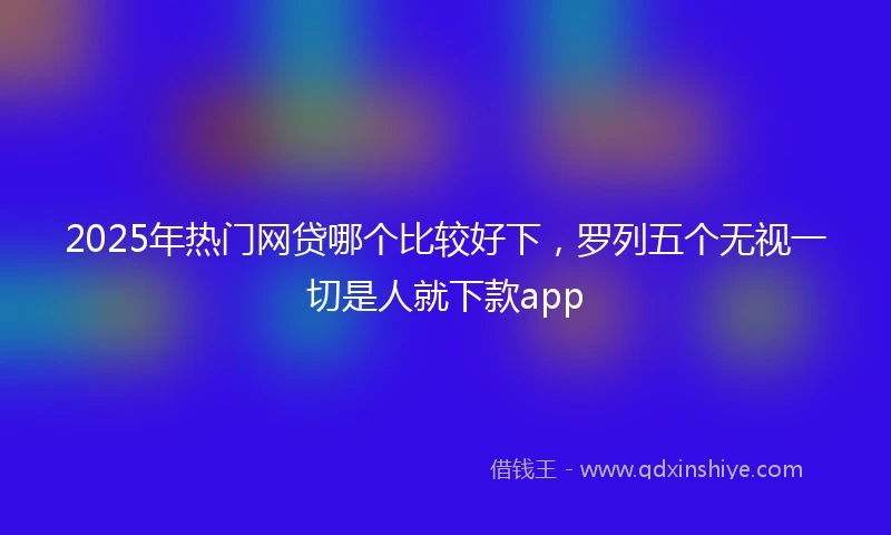 2025年热门网贷哪个比较好下，罗列五个无视一切是人就下款app