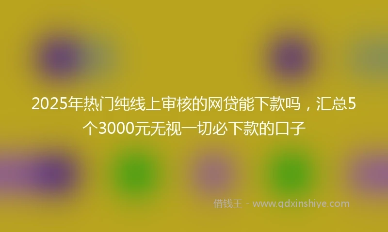 2025年热门纯线上审核的网贷能下款吗，汇总5个3000元无视一切必下款的口子