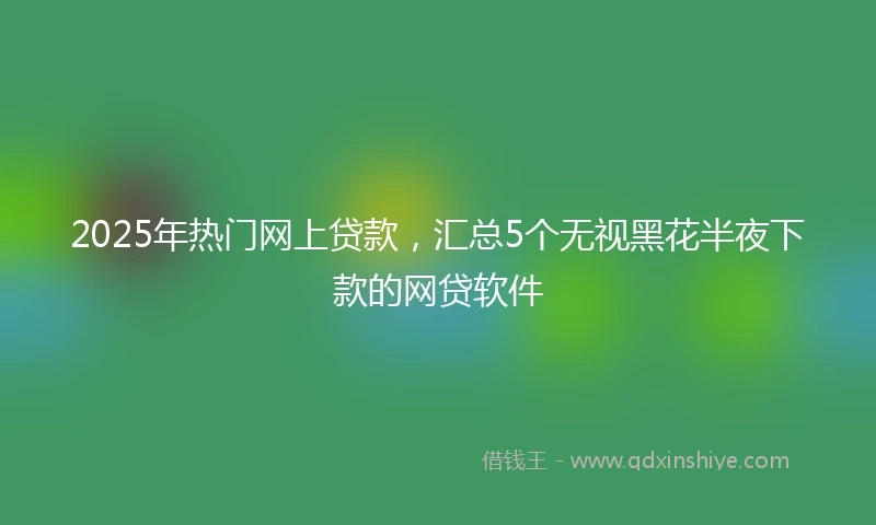 2025年热门网上贷款，汇总5个无视黑花半夜下款的网贷软件