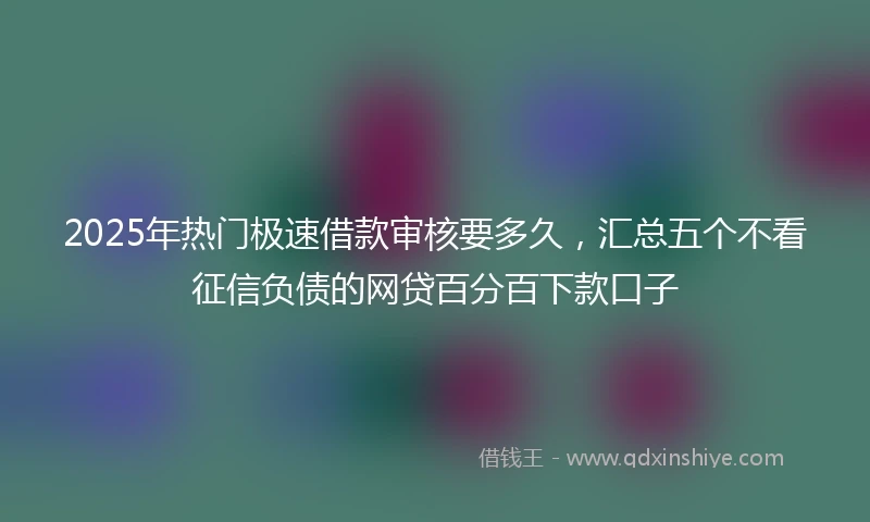2025年热门极速借款审核要多久，汇总五个不看征信负债的网贷百分百下款口子