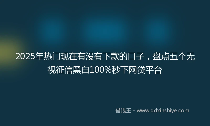 2025年热门现在有没有下款的口子，盘点五个无视征信黑白100%秒下网贷平台