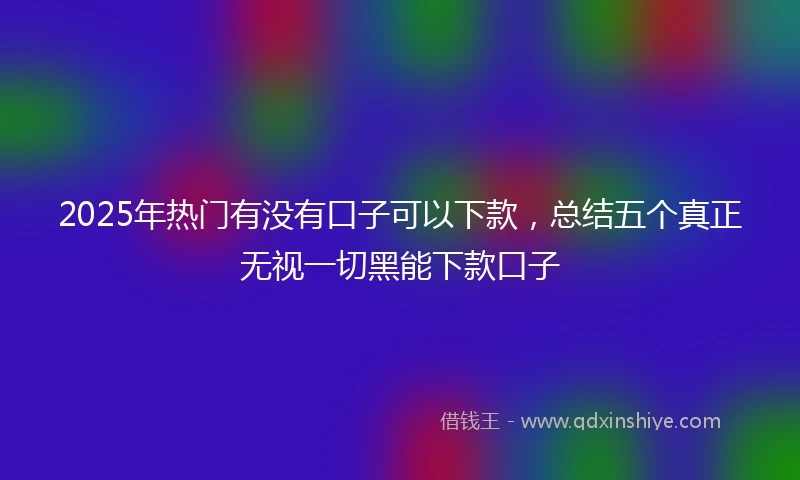 2025年热门有没有口子可以下款，总结五个真正无视一切黑能下款口子