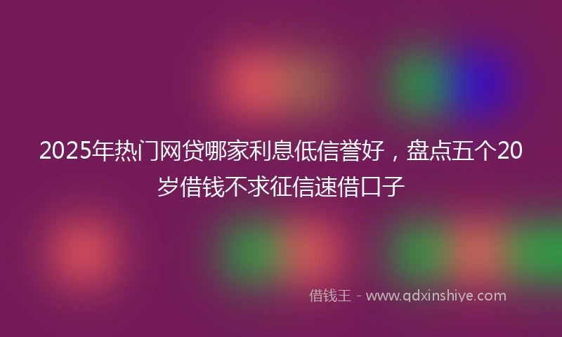 2025年热门网贷哪家利息低信誉好，盘点五个20岁借钱不求征信速借口子