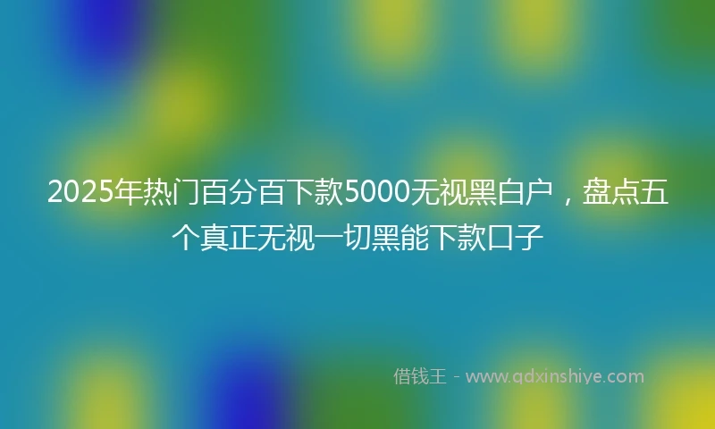 2025年热门百分百下款5000无视黑白户，盘点五个真正无视一切黑能下款口子