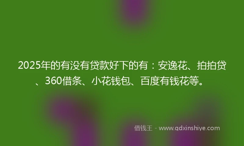 2025年的有没有贷款好下的有：安逸花、拍拍贷、360借条、小花钱包、百度有钱花等。