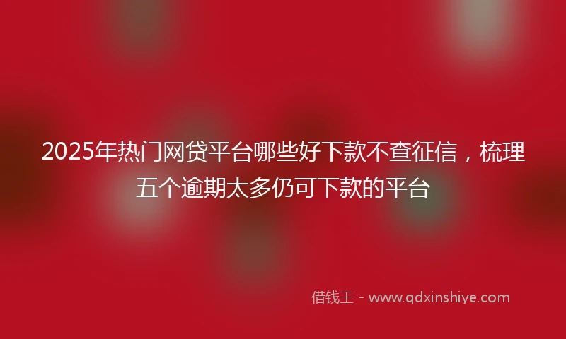 2025年热门网贷平台哪些好下款不查征信，梳理五个逾期太多仍可下款的平台