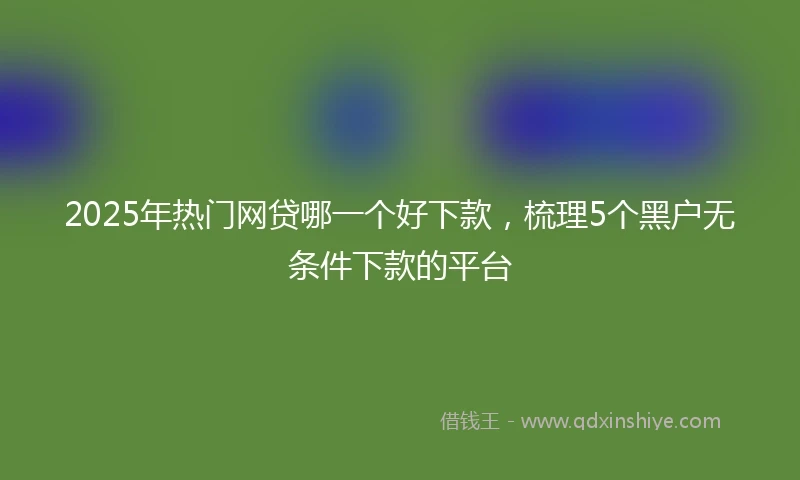 2025年热门网贷哪一个好下款，梳理5个黑户无条件下款的平台