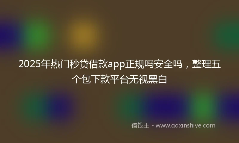 2025年热门秒贷借款app正规吗安全吗，整理五个包下款平台无视黑白