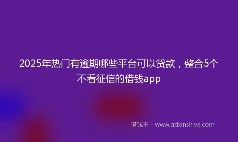 2025年热门有逾期哪些平台可以贷款，整合5个不看征信的借钱app