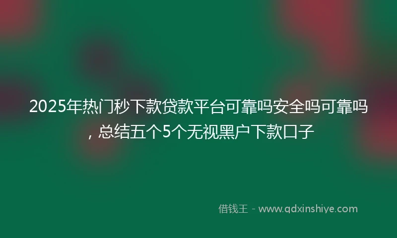 2025年热门秒下款贷款平台可靠吗安全吗可靠吗，总结五个5个无视黑户下款口子