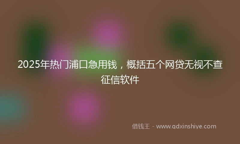 2025年热门浦口急用钱，概括五个网贷无视不查征信软件