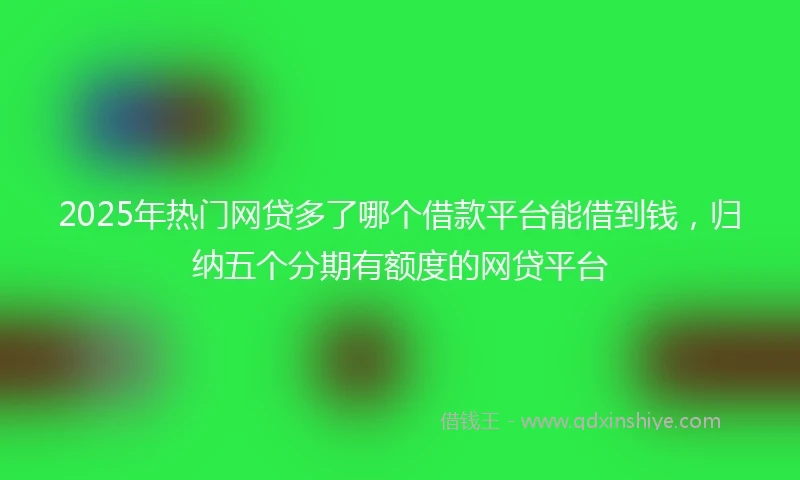 2025年热门网贷多了哪个借款平台能借到钱，归纳五个分期有额度的网贷平台