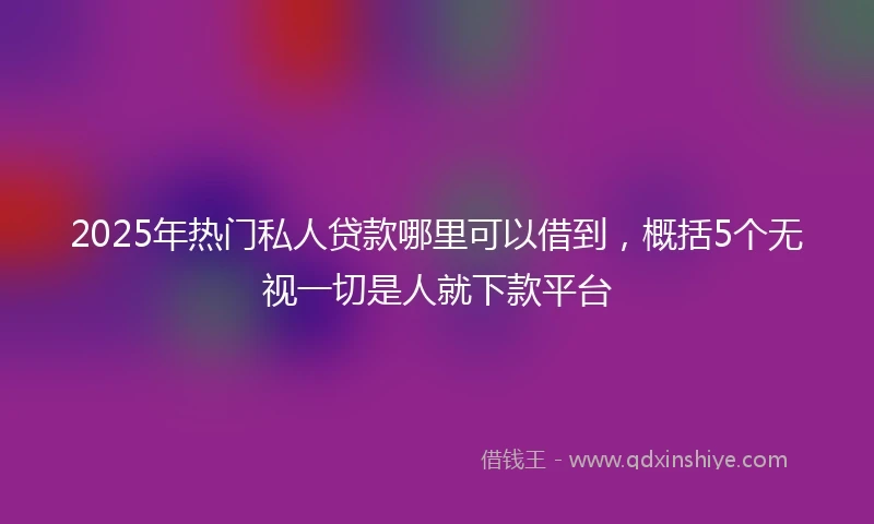 2025年热门私人贷款哪里可以借到，概括5个无视一切是人就下款平台