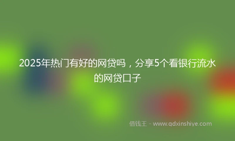 2025年热门有好的网贷吗，分享5个看银行流水的网贷口子
