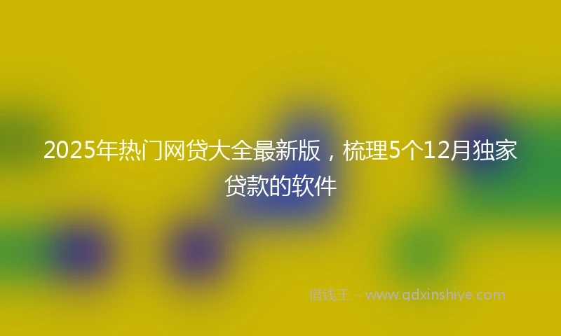 2025年热门网贷大全最新版，梳理5个12月独家贷款的软件