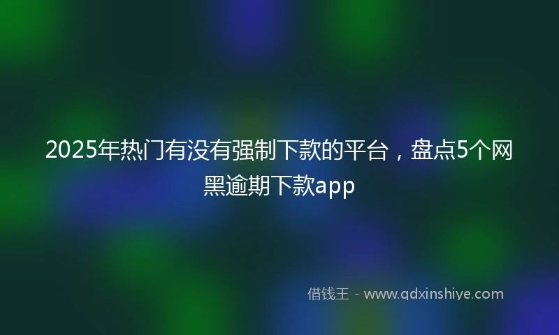 2025年热门有没有强制下款的平台，盘点5个网黑逾期下款app