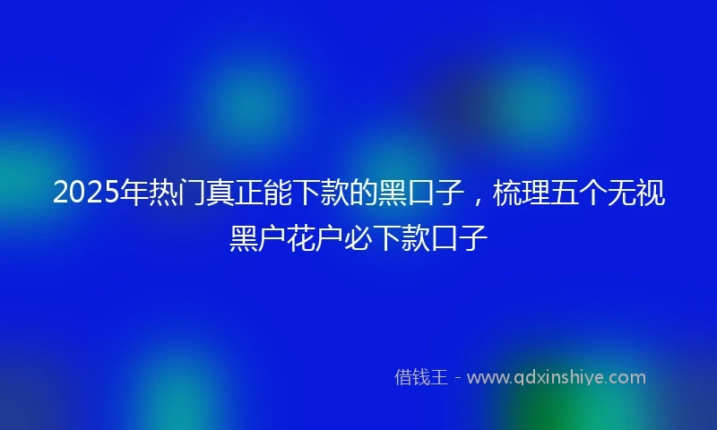 2025年热门真正能下款的黑口子，梳理五个无视黑户花户必下款口子