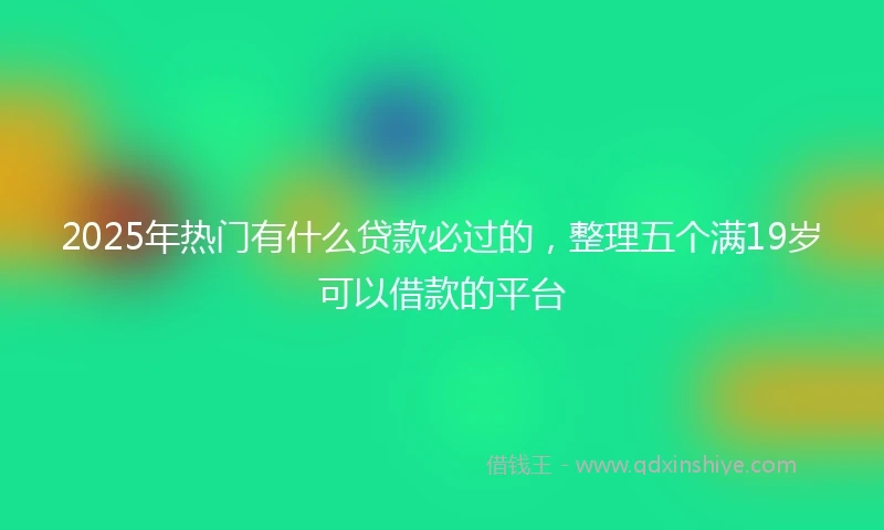 2025年热门有什么贷款必过的，整理五个满19岁可以借款的平台