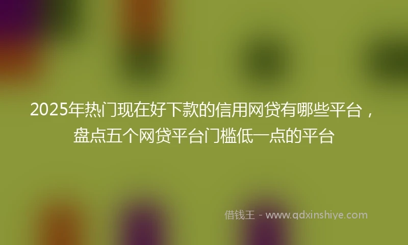 2025年热门现在好下款的信用网贷有哪些平台，盘点五个网贷平台门槛低一点的平台