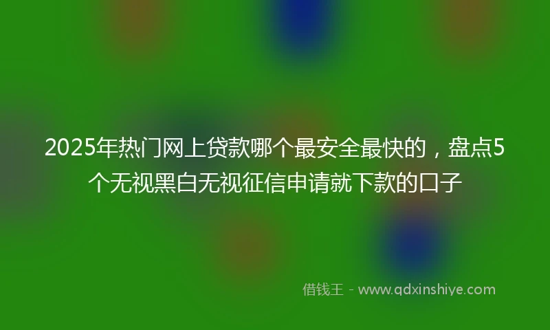 2025年热门网上贷款哪个最安全最快的，盘点5个无视黑白无视征信申请就下款的口子