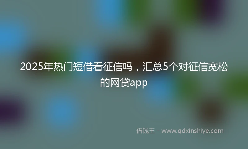 2025年热门短借看征信吗，汇总5个对征信宽松的网贷app