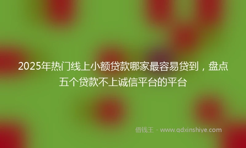 2025年热门线上小额贷款哪家最容易贷到，盘点五个贷款不上诚信平台的平台