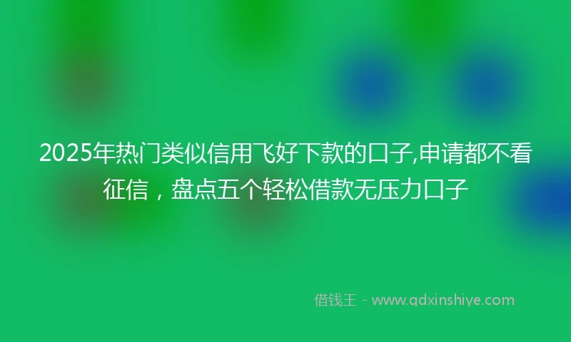 2025年热门类似信用飞好下款的口子,申请都不看征信，盘点五个轻松借款无压力口子