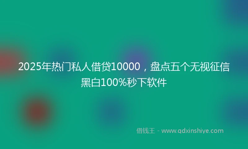 2025年热门私人借贷10000，盘点五个无视征信黑白100%秒下软件