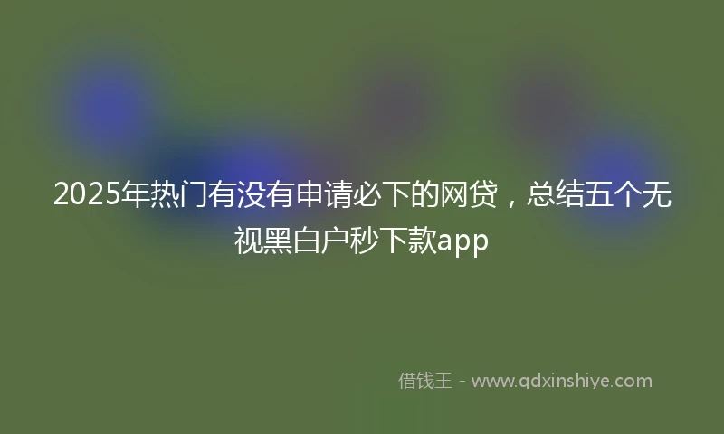 2025年热门有没有申请必下的网贷，总结五个无视黑白户秒下款app