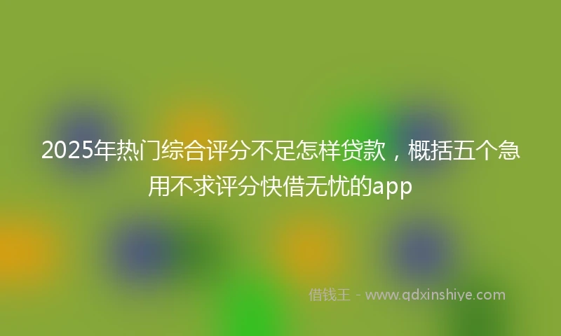 2025年热门综合评分不足怎样贷款，概括五个急用不求评分快借无忧的app