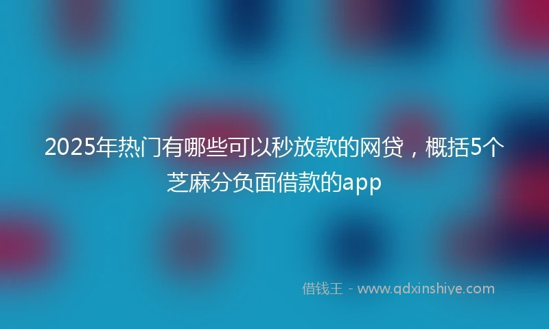 2025年热门有哪些可以秒放款的网贷，概括5个芝麻分负面借款的app